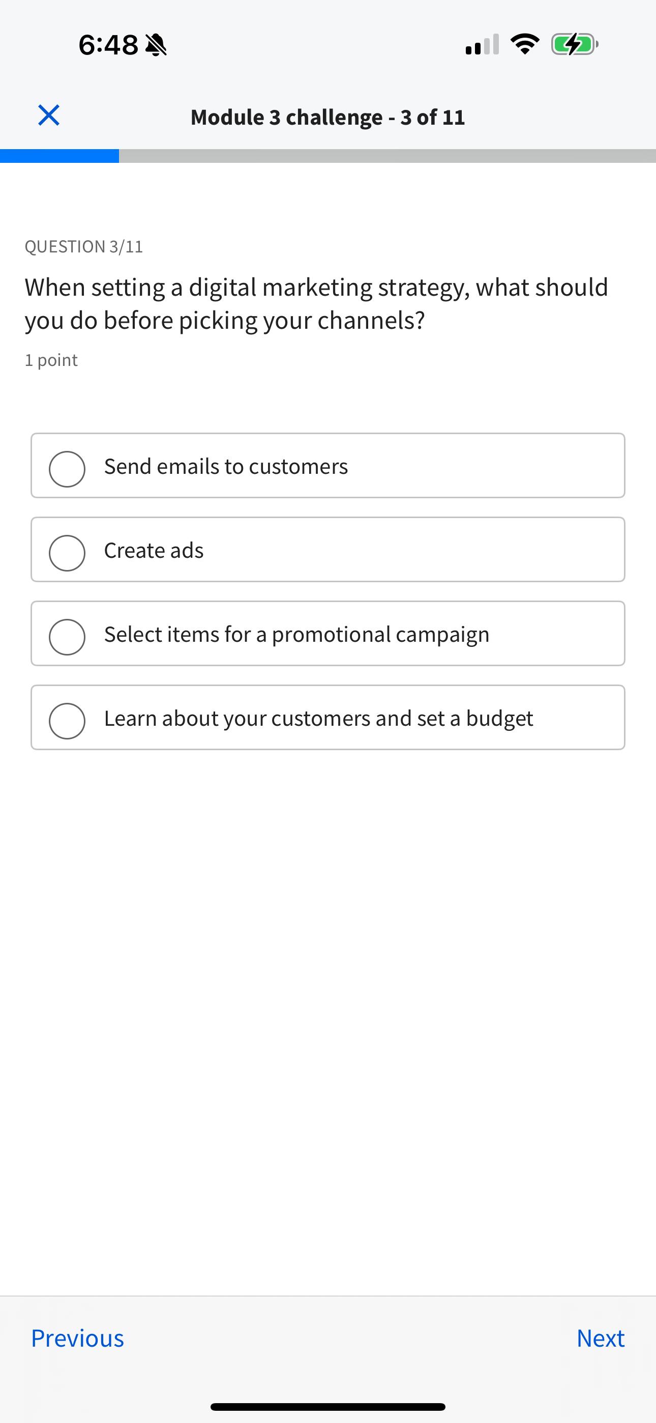  Module 3 challenge -3 of 11 QUESTION 3/11 When setting a