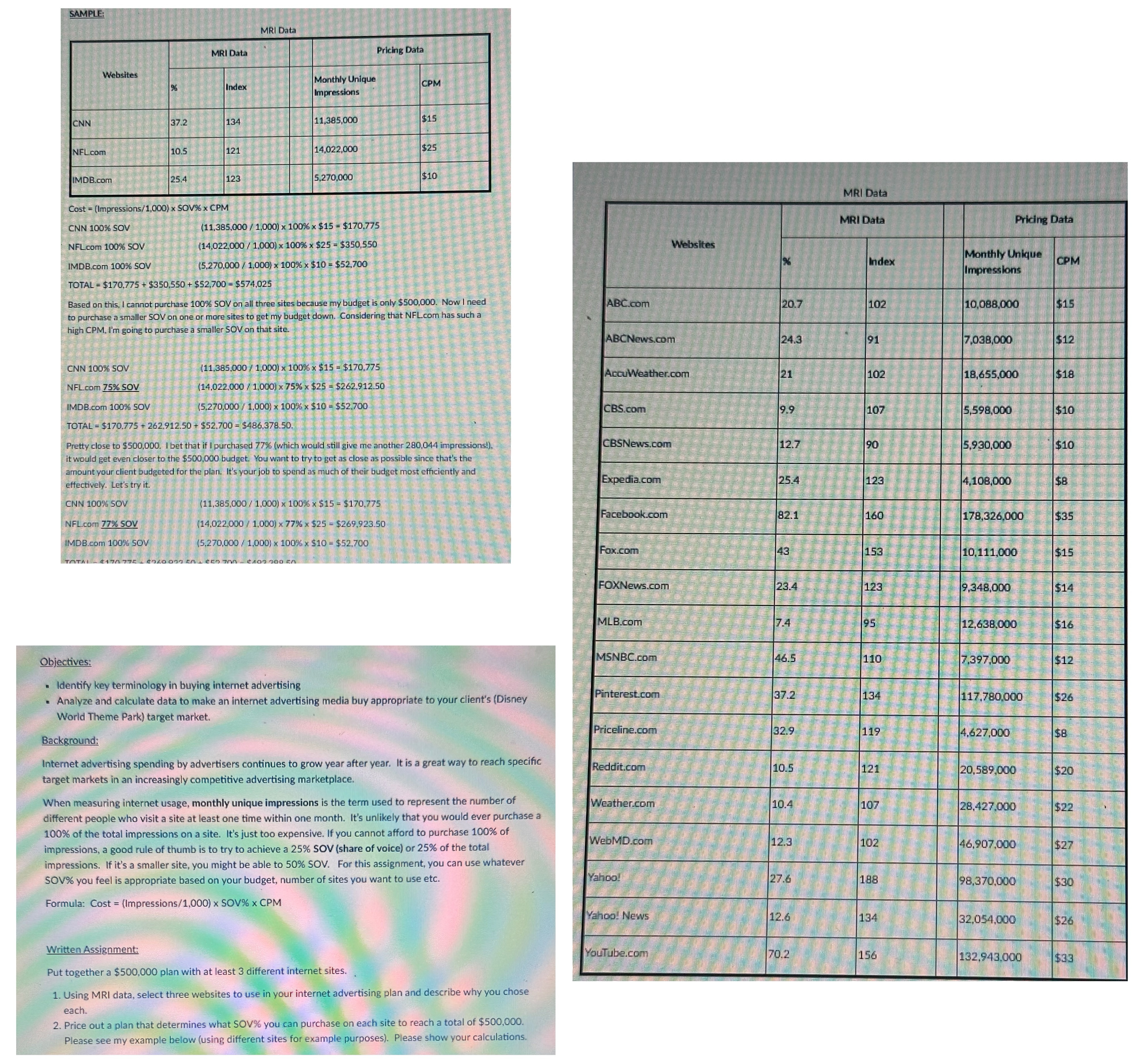  Example is on the top left, please just make it like