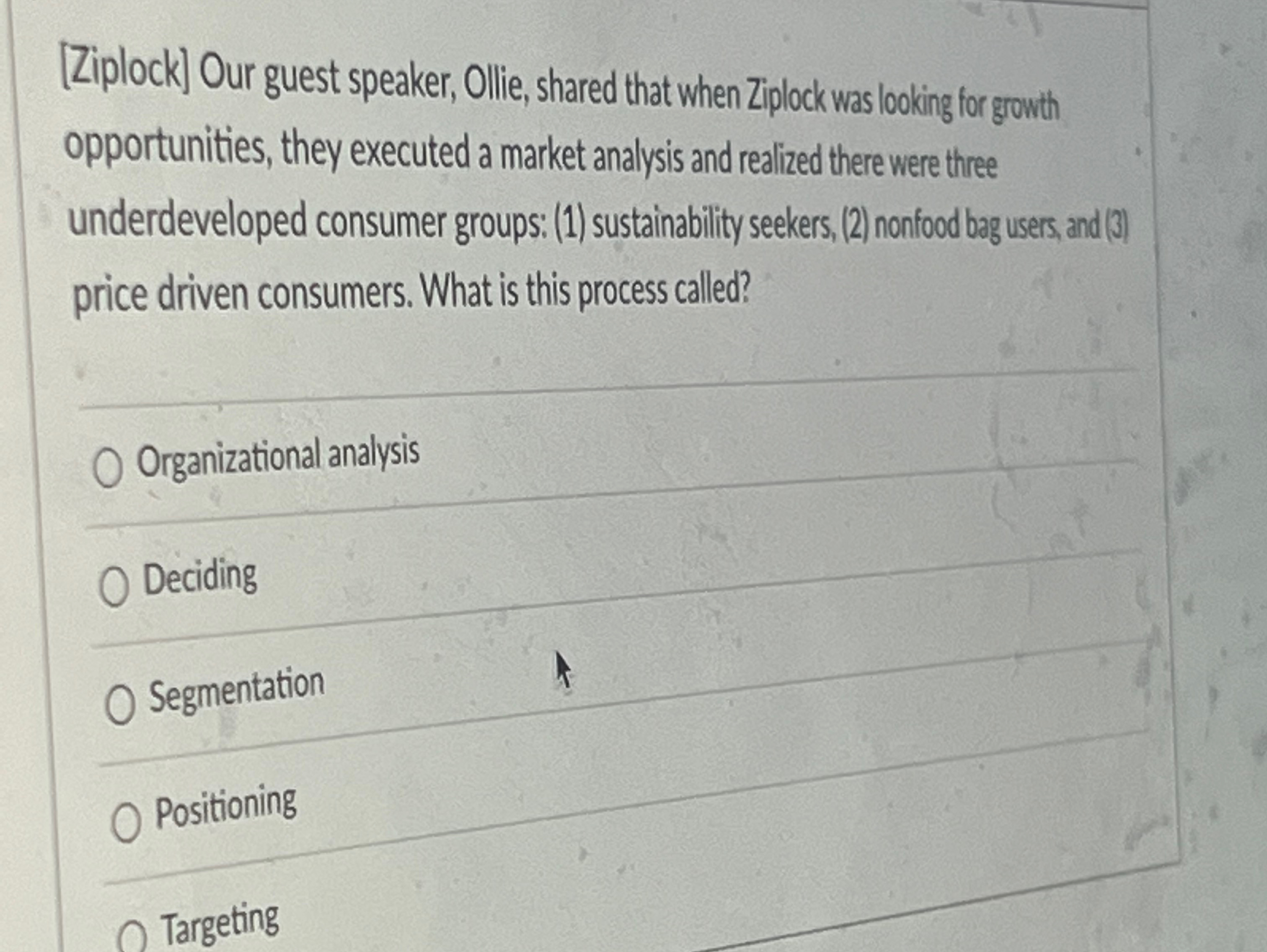  [Ziplock] Our guest speaker, Ollie, shared that when Ziplock was looking