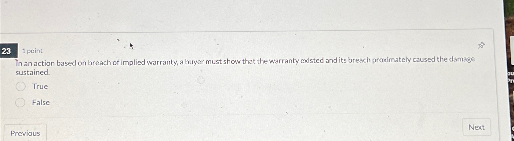  231 point In an action based on breach of implied warranty,