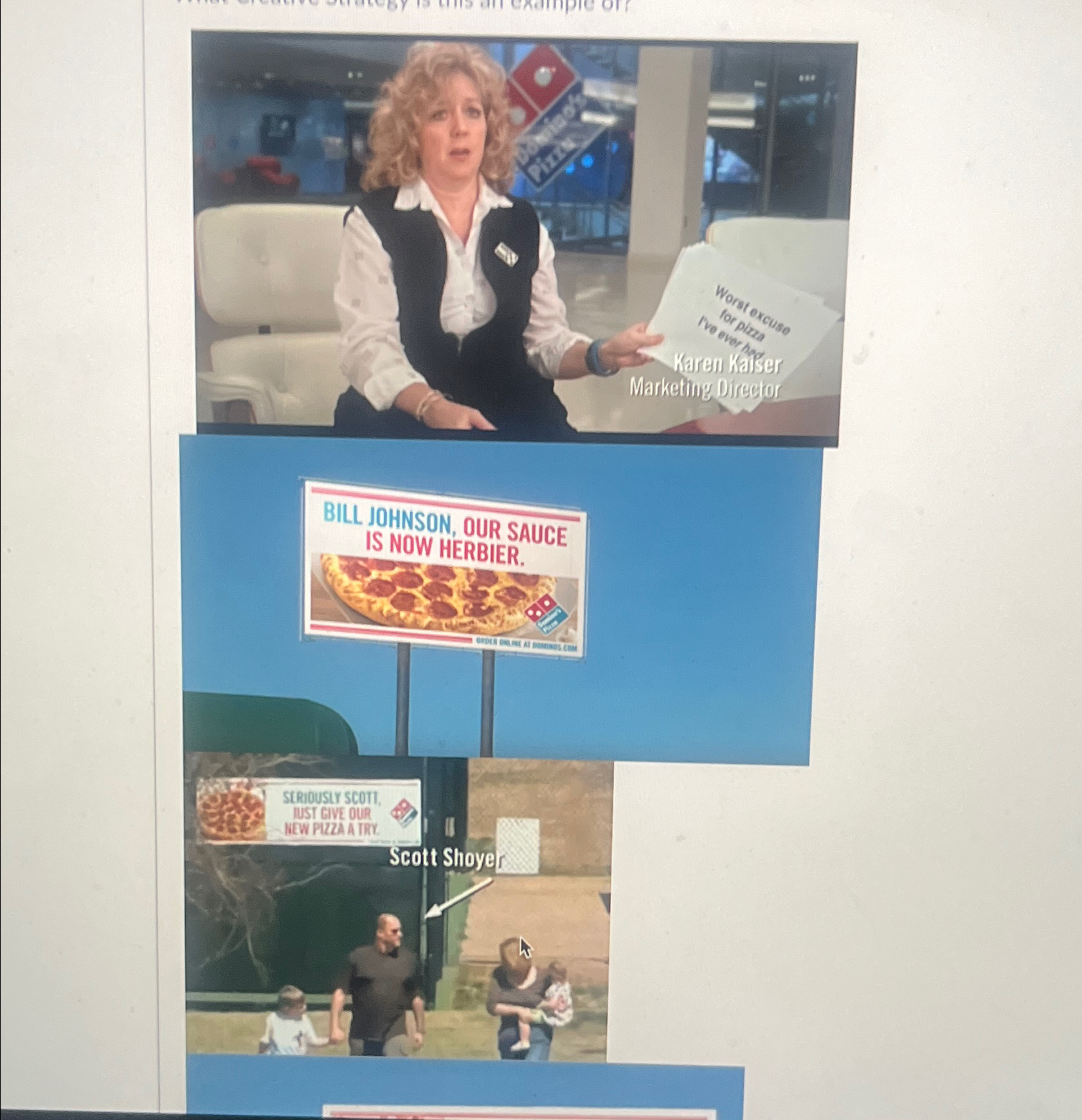  What crestive strategy is this an example kf 