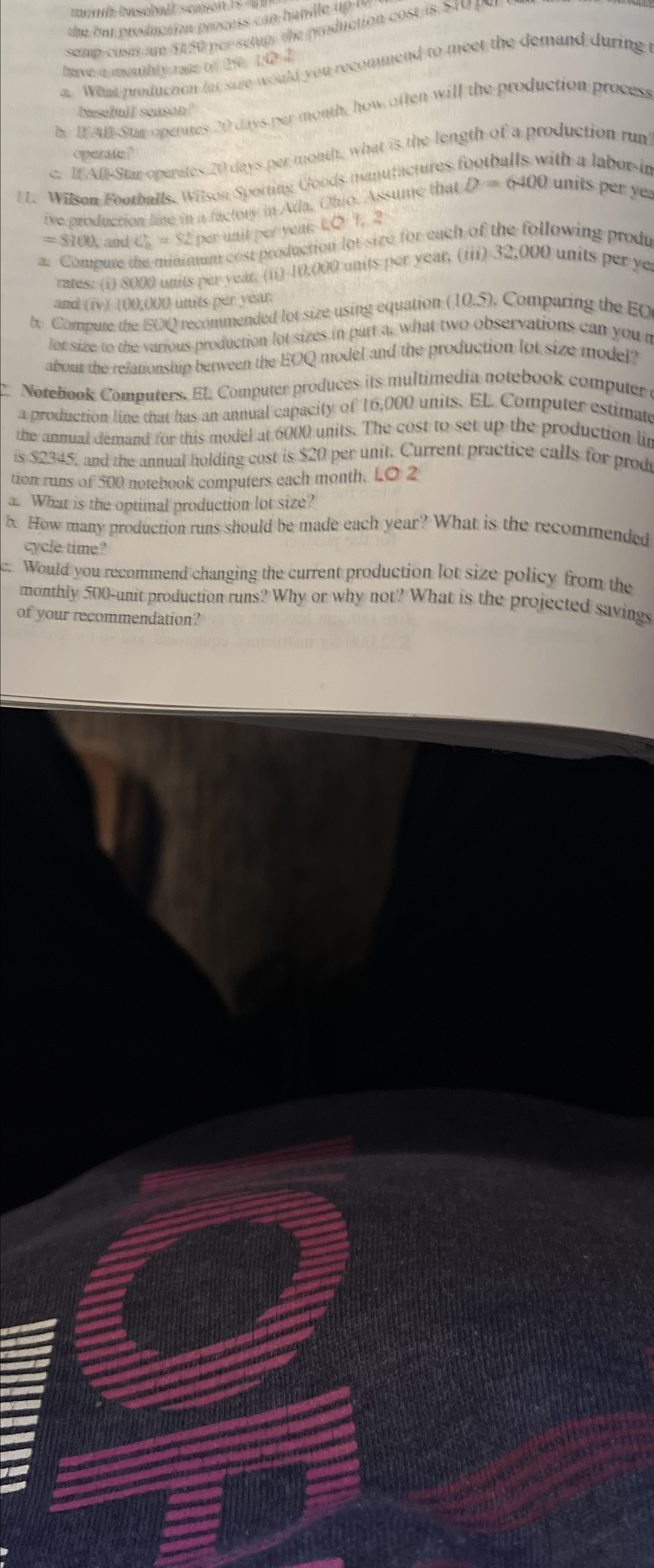  Gqeerate: 2. Compute ine menumer cest prodaction lot sice for each