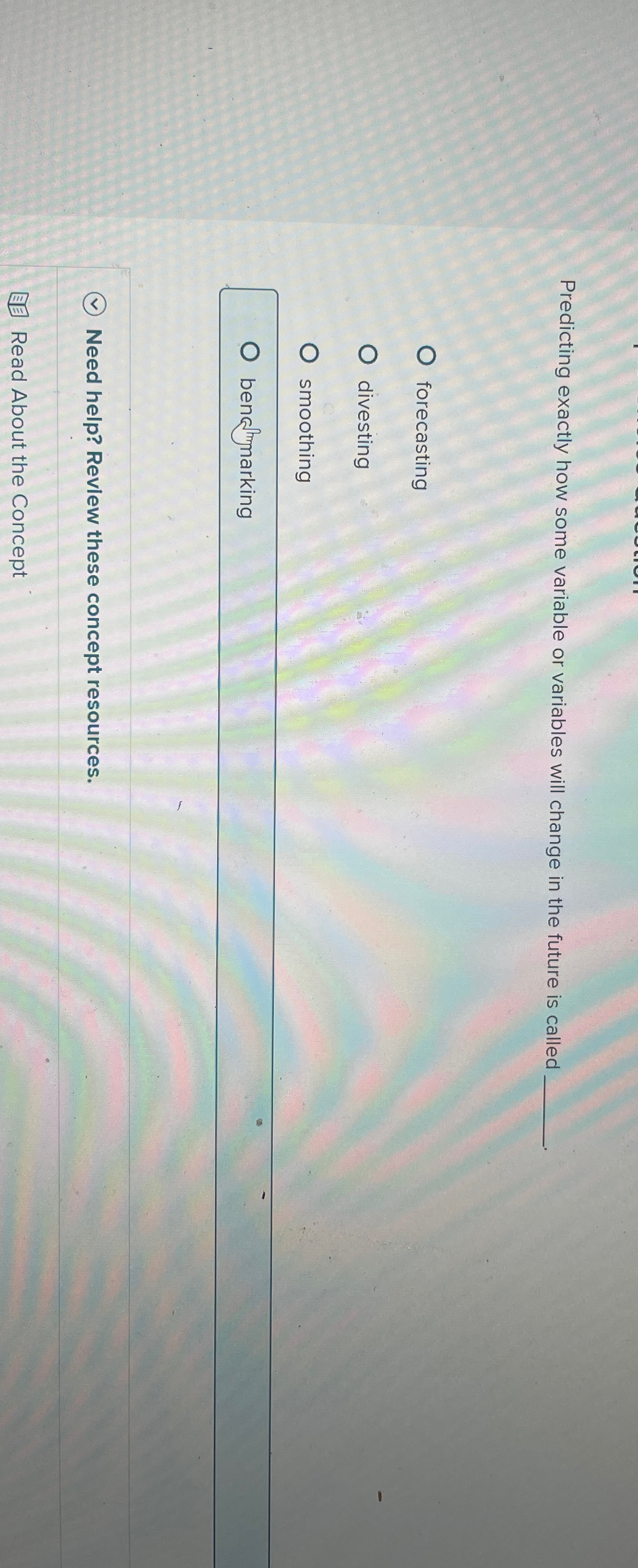  Predicting exactly how some variable or variables will change in the