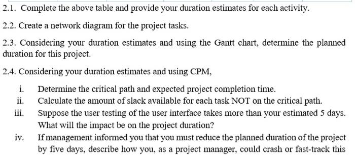 custom-printed canvas handbags. The tasks and dependencies are as follows: Create a
