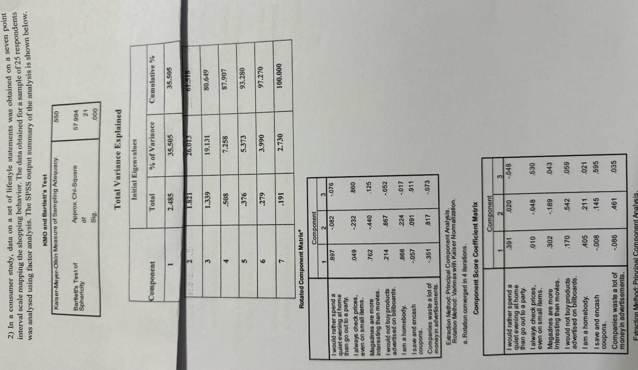  a.Describe the basic concept behind the factor analysis model and approach
