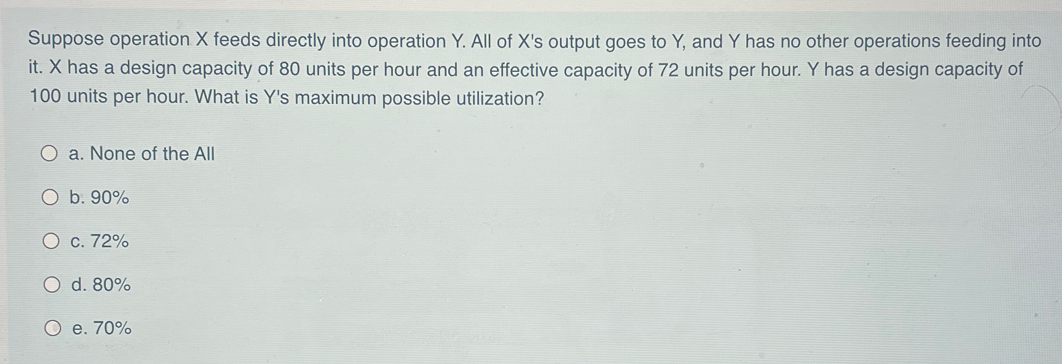  Suppose operation x feeds directly into operation Y. All of x's