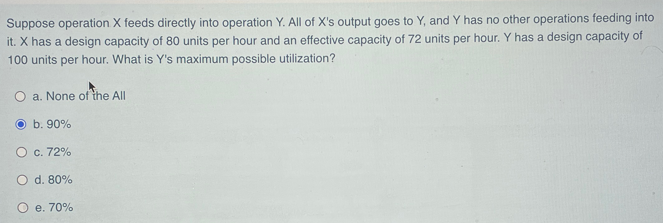  Suppose operation x feeds directly into operation Y. All of X's