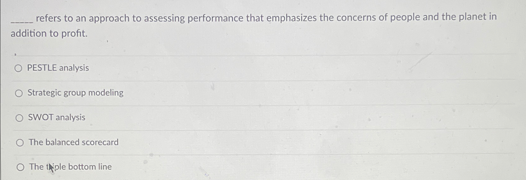  refers to an approach to assessing performance that emphasizes the concerns