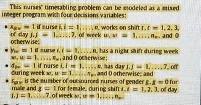 How to write a code for the decision variables X and S