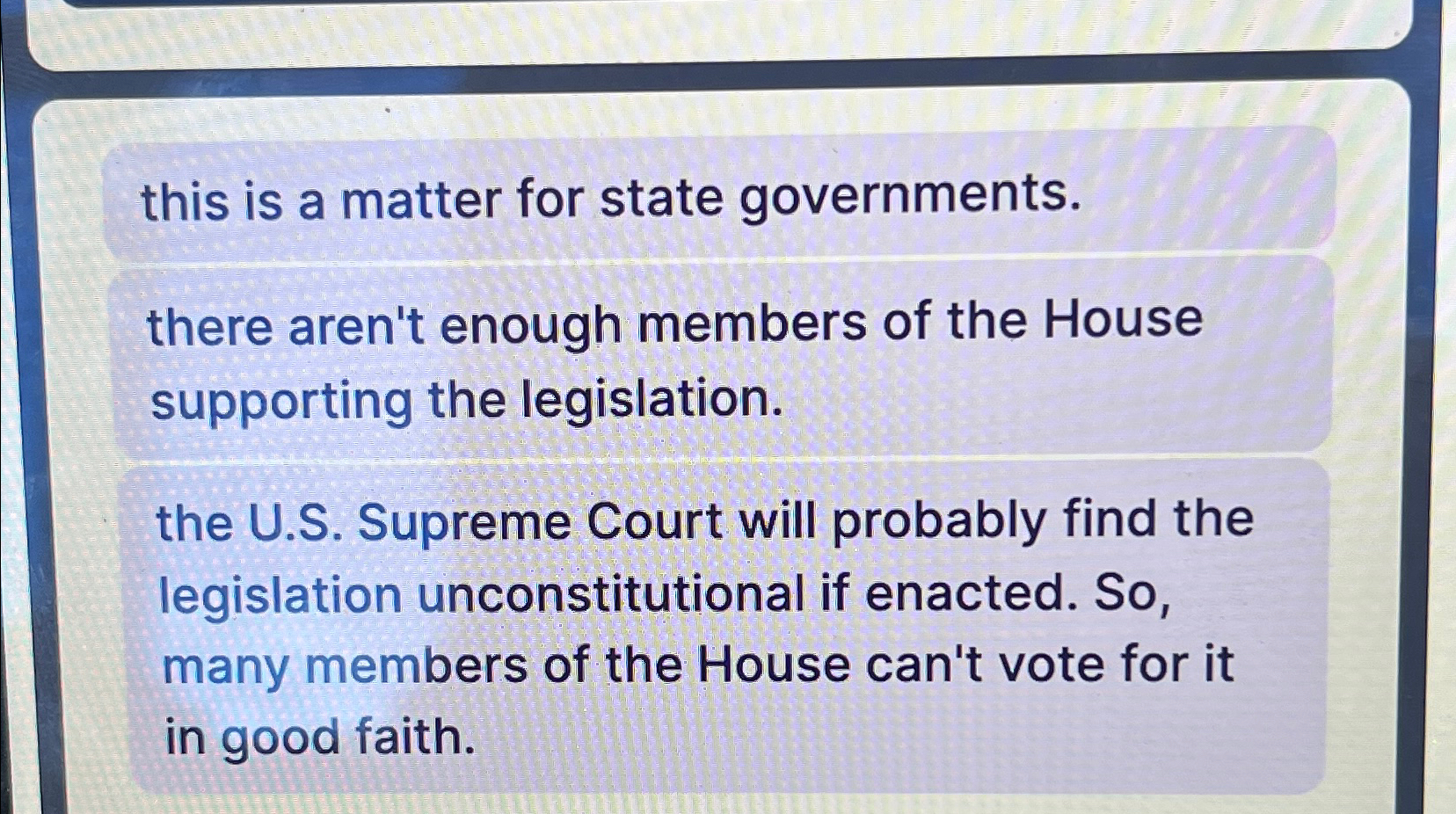  this is a matter for state governments. there aren't enough members