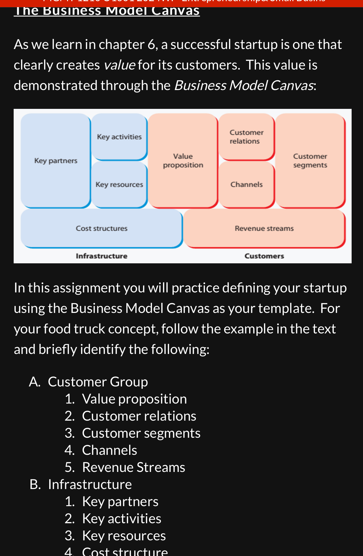  The Business Model Canvas As we learn in chapter 6, a