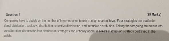  Question 1 (25 Marks) Companies have to decide on the number