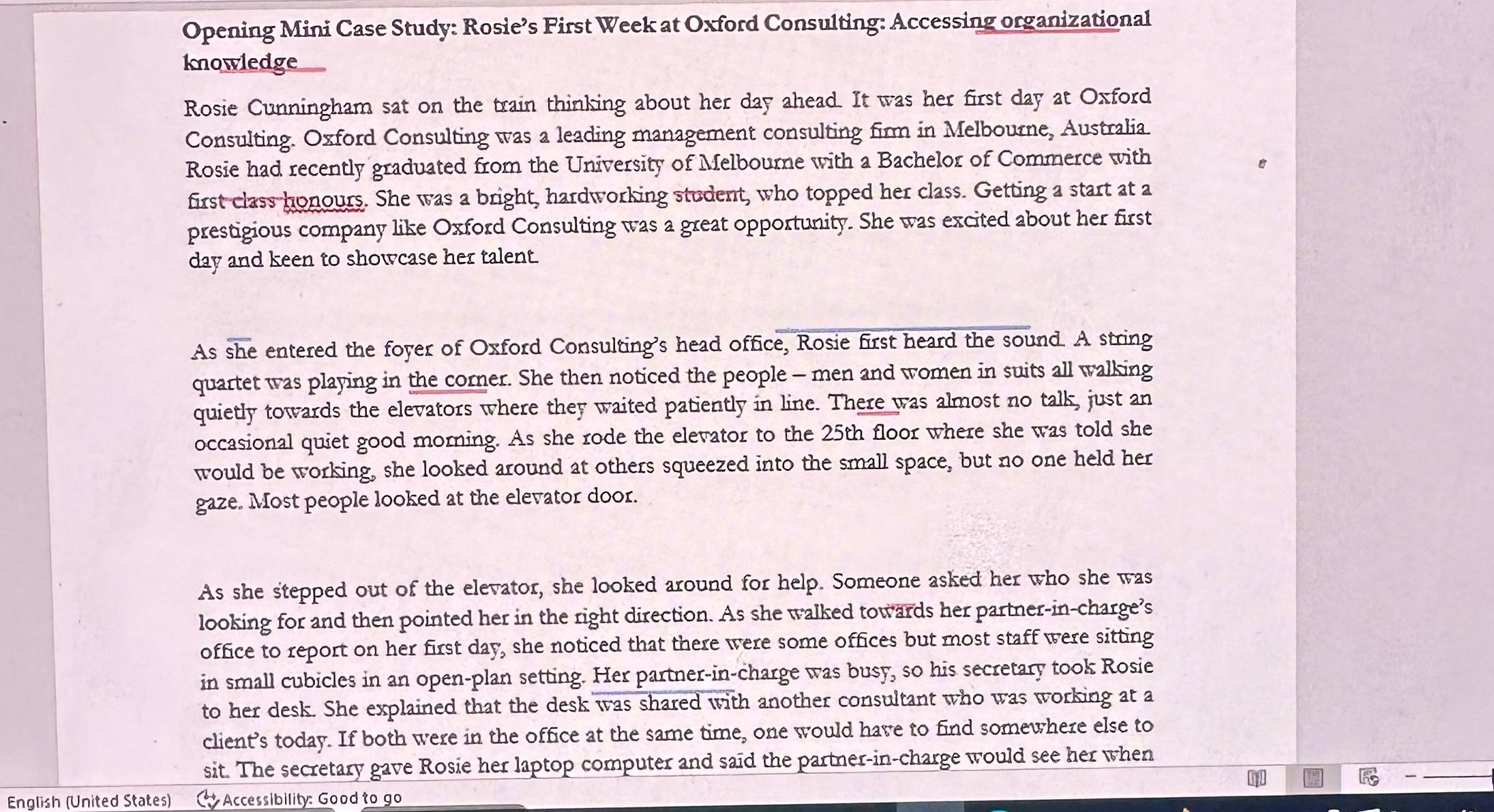  Opening Mini Case Study: Rosie's First Week at Oxford Consulting: Accessing