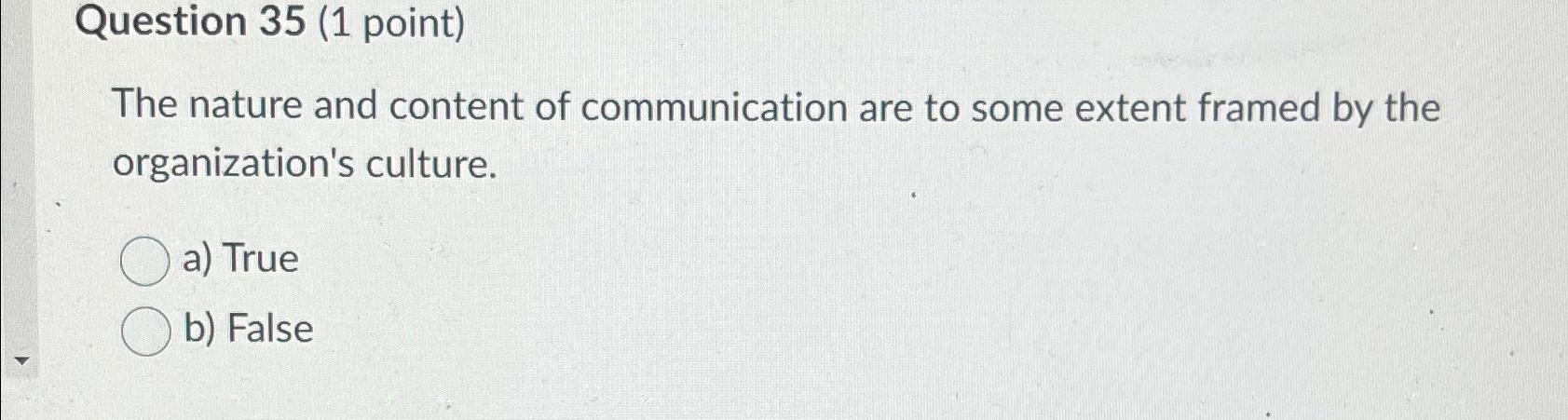  Question 35(1 point) The nature and content of communication are to