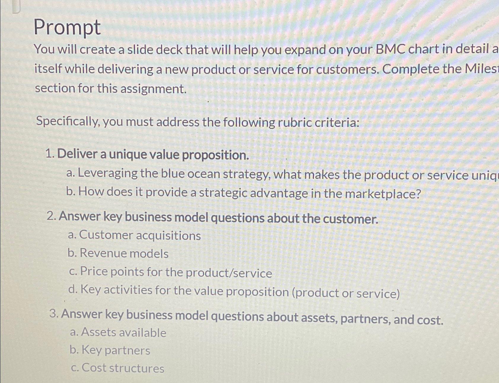  Prompt You will create a slide deck that will help you