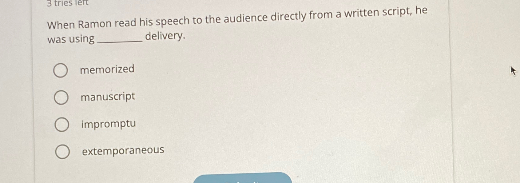  When Ramon read his speech to the audience directly from a