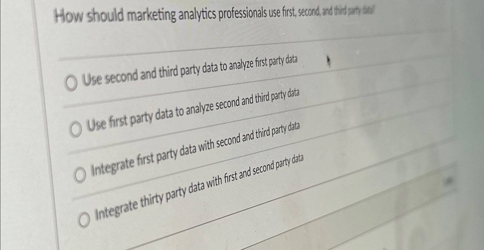  Use second and third party data to analyze first party data
