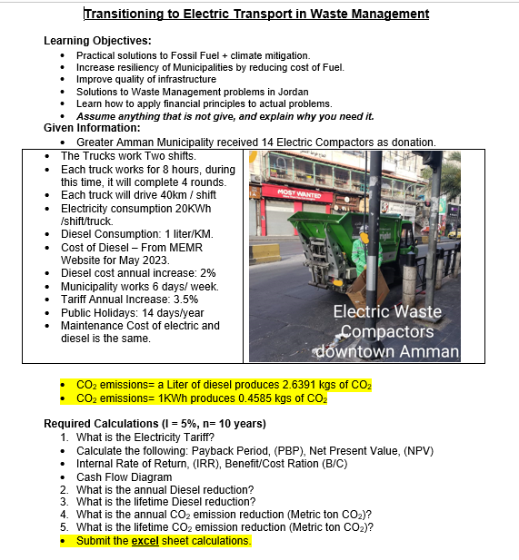 solve all Q and use the Excel Learning Objectives: - Practical solutions