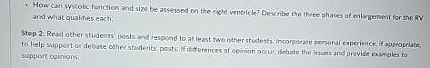  How can systolic function and size be assessed on the right