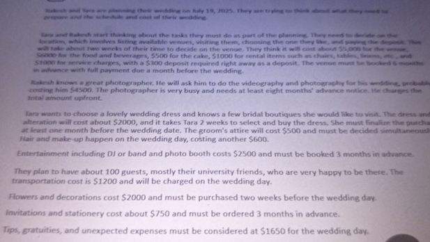  In advance with full payment due a month before the wedding.