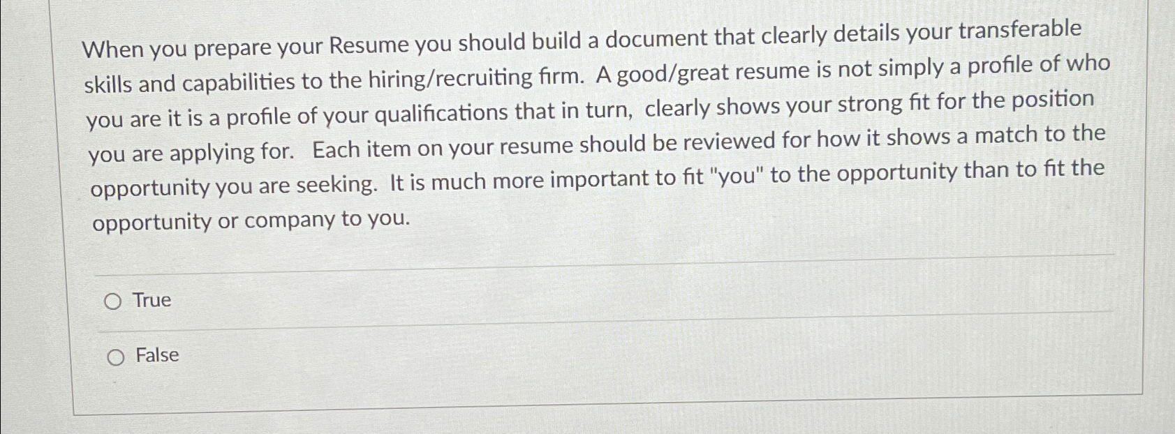  When you prepare your Resume you should build a document that
