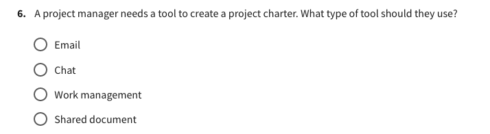 6. A project manager needs a tool to create a project
