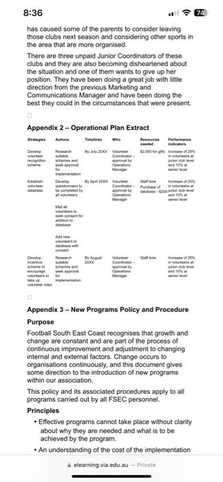 (your assessor) outlining the following: - A summary of the option you