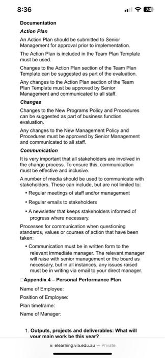 option - Request for approval of your action plan. Attach the completed