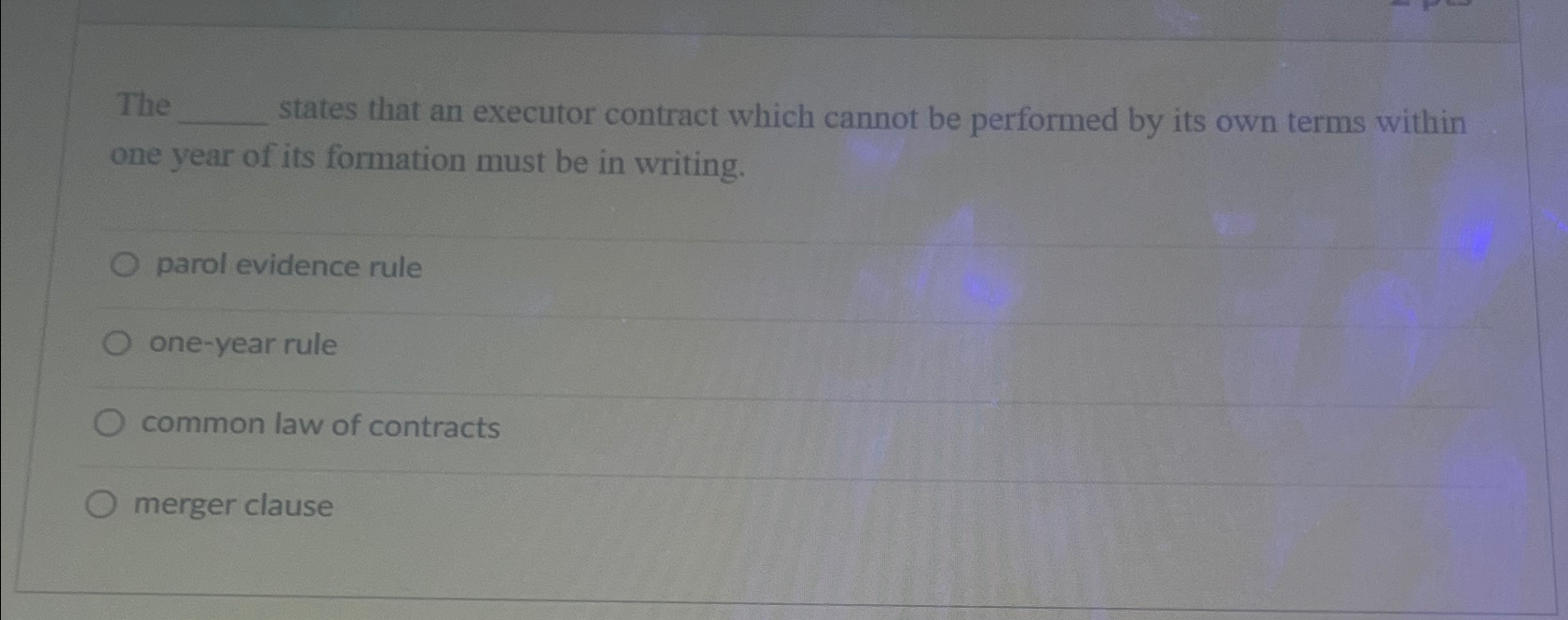  The states that an executor contract which cannot be performed by