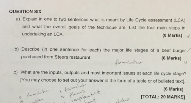  QUESTION SIX a) Explain in one to two sentences what is