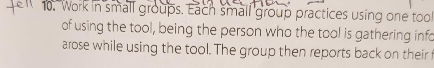  tell 10. Work in small groups. Each small group practices using