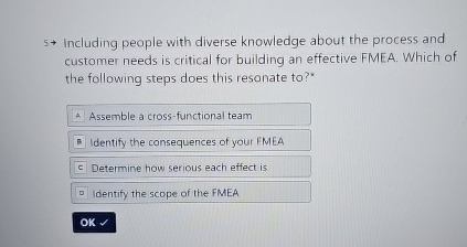  5 Including people with diverse knowledge about the process and customer