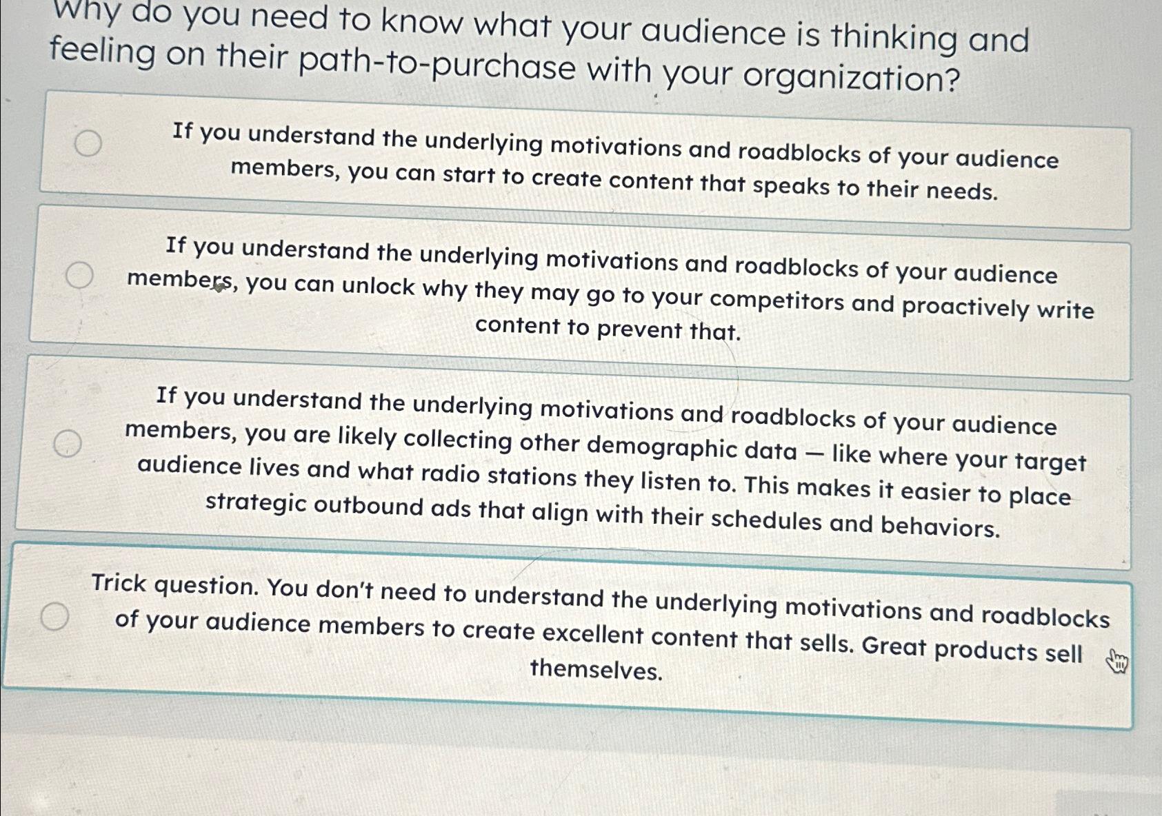  Why do you need to know what your audience is thinking