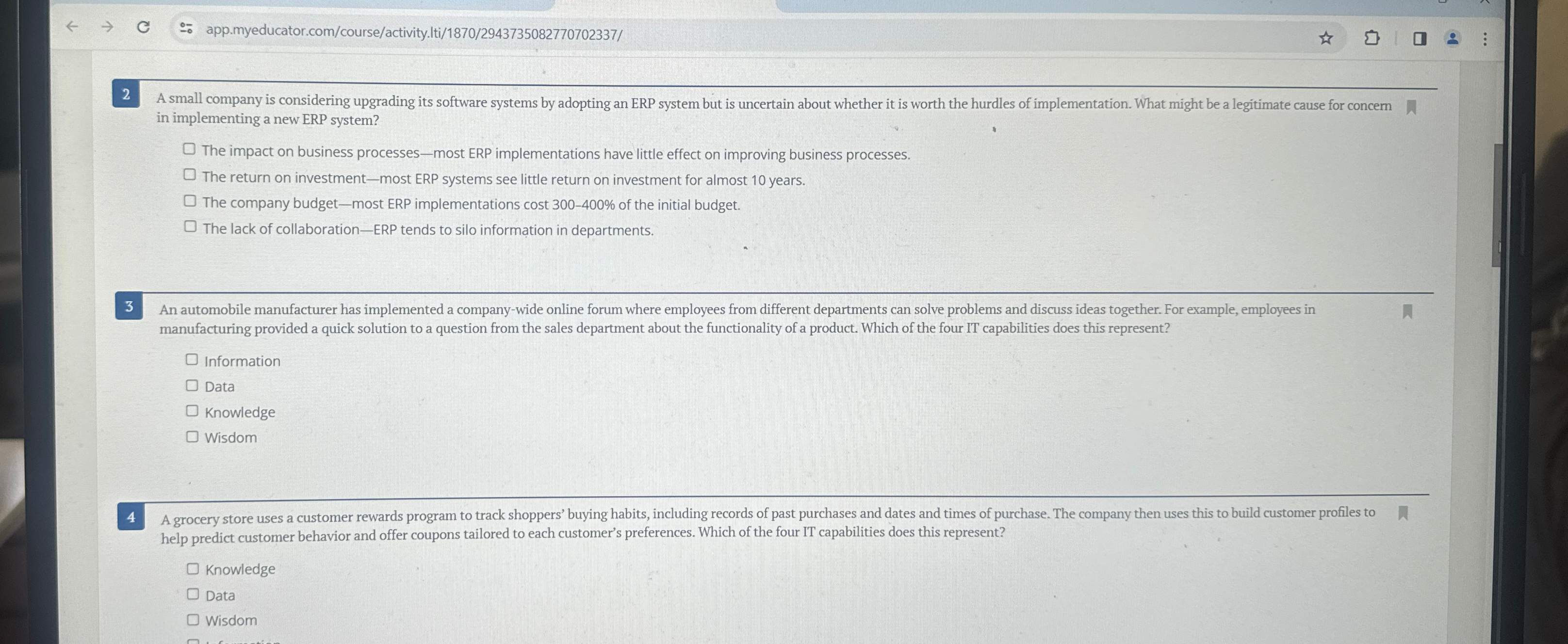  2 in implementing a new ERP system? The impact on business