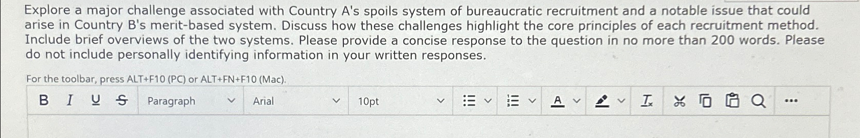 Explore a major challenge associated with Country A's spoils system of