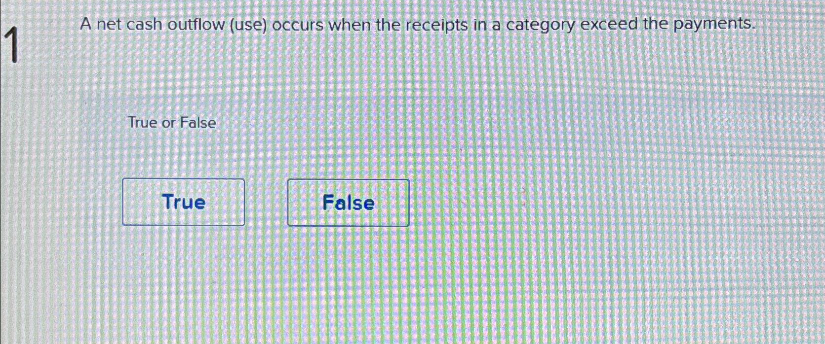 A net cash outflow (use) occurs when the receipts in a