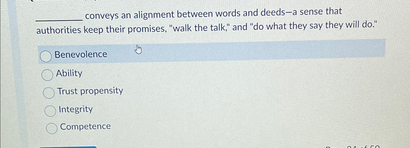  conveys an alignment between words and deeds-a sense that authorities keep