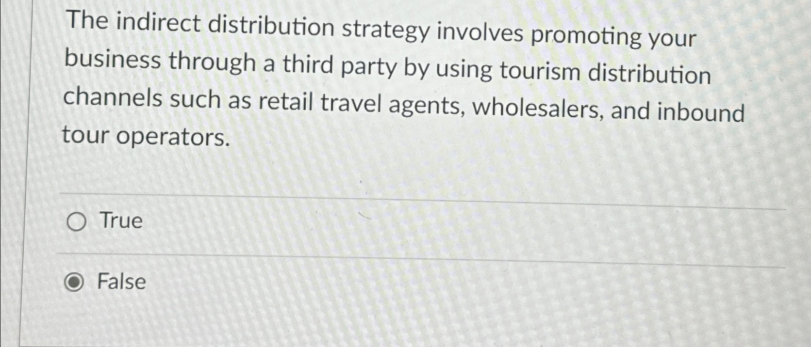  The indirect distribution strategy involves promoting your business through a third
