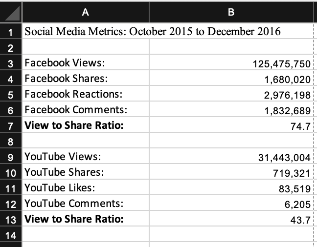 efficacy of the campaign by any criteria you deem relevant. Where possible,