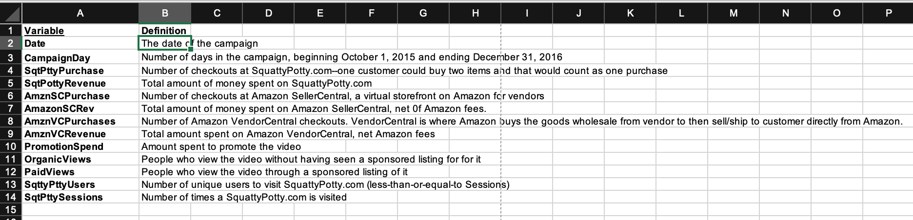 \multicolumn{1}{|c|}{ A } & \multicolumn{1}{|c|}{ B } \\ \hline 1 & Social
