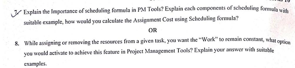  Pl ans 7 & 8..... Ms Project 2016 7. Explain the