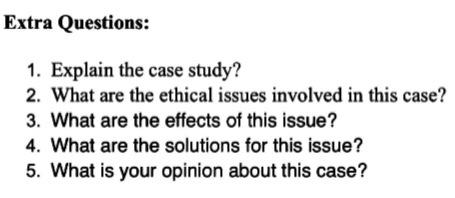 please answer the 8 questions about the case (i do understand