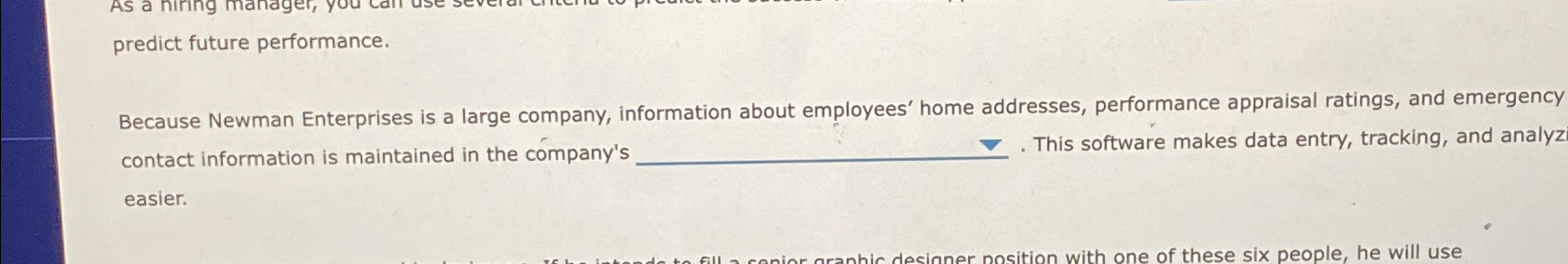  predict future performance. Because Newman Enterprises is a larg contact information