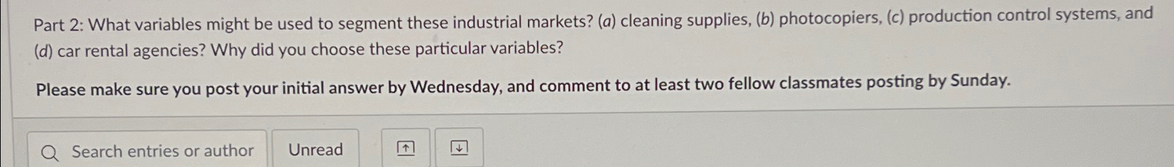  Part 2: What variables might be used to segment these industrial