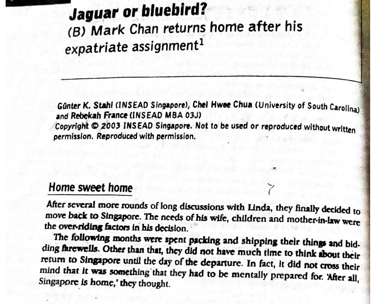  Note: Please solve the case in your own words Jaguar or