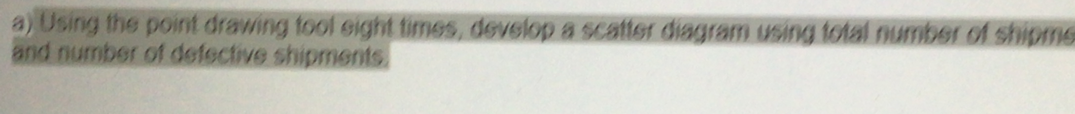  a) Using the point drawing fool eight times, develop a scatter