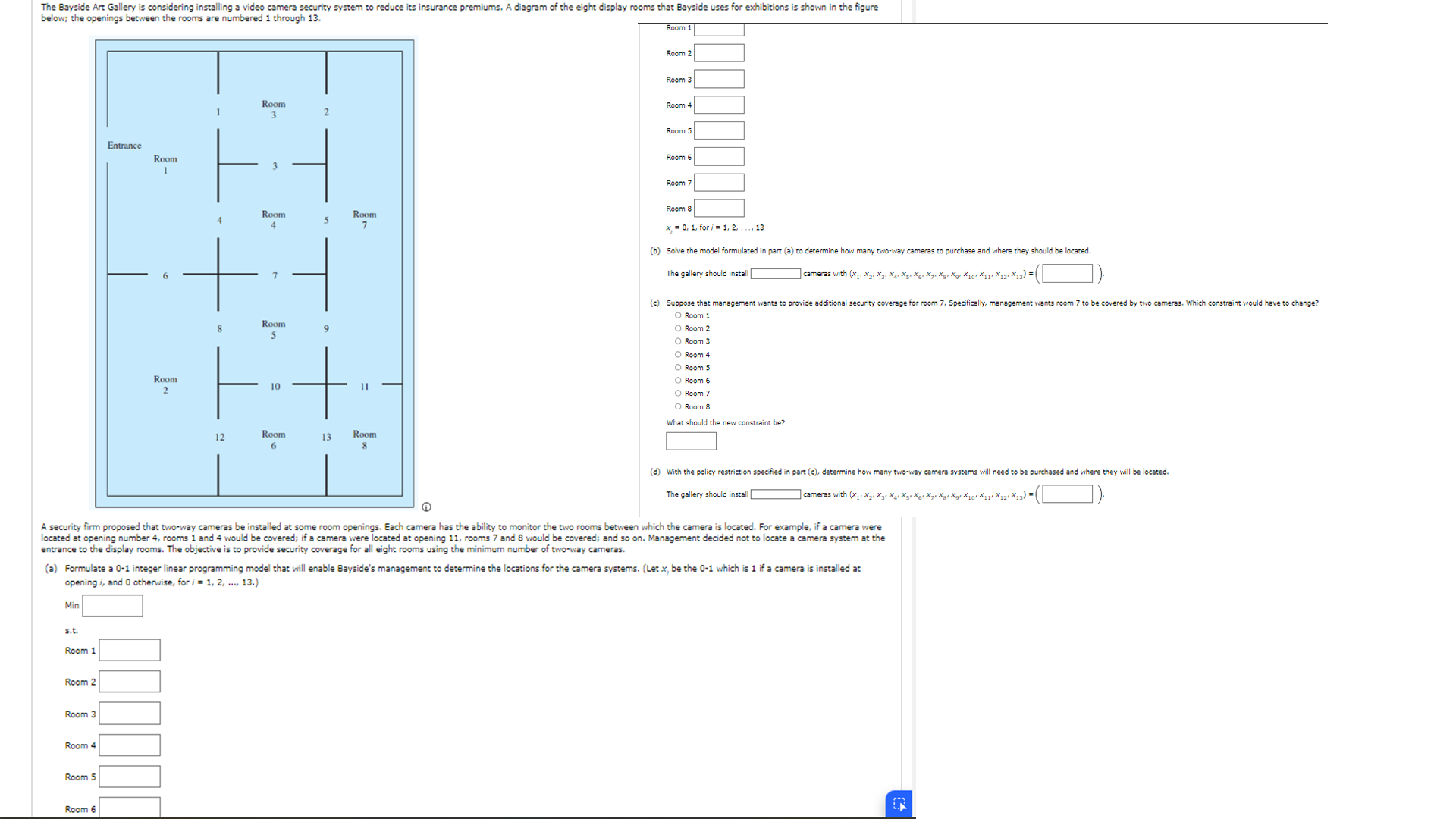  question 4 hw7 below; the openings between the rooms are numbered