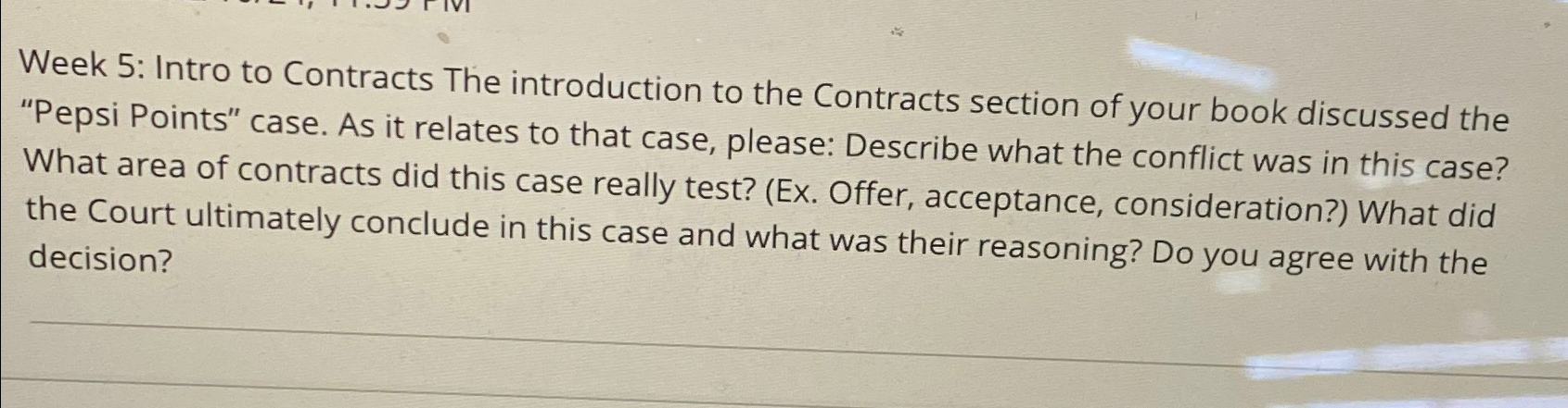  Week 5: Intro to Contracts The introduction to the Contracts section