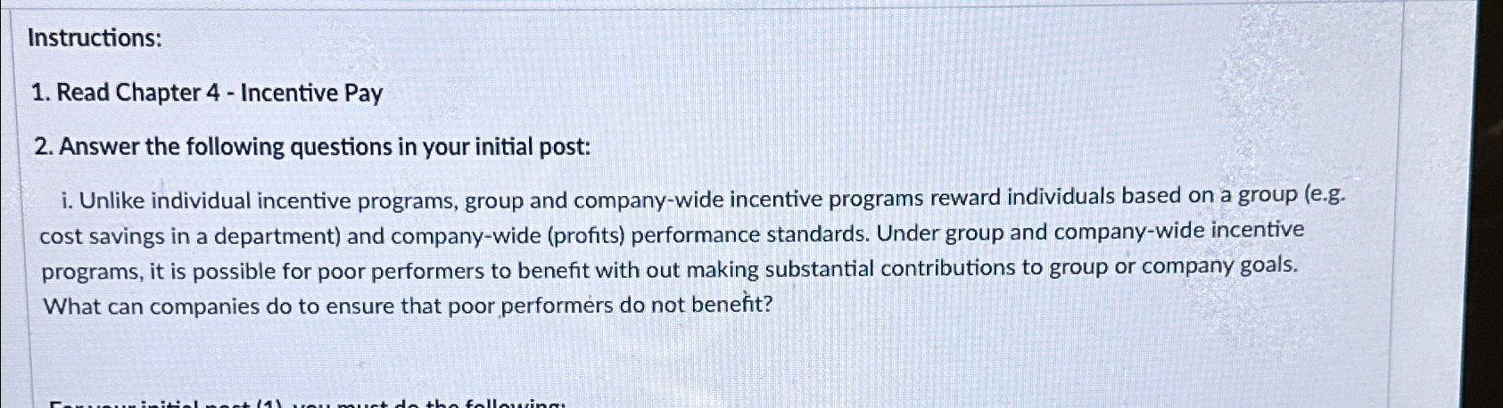  Instructions: Read Chapter 4- Incentive Pay Answer the following questions in