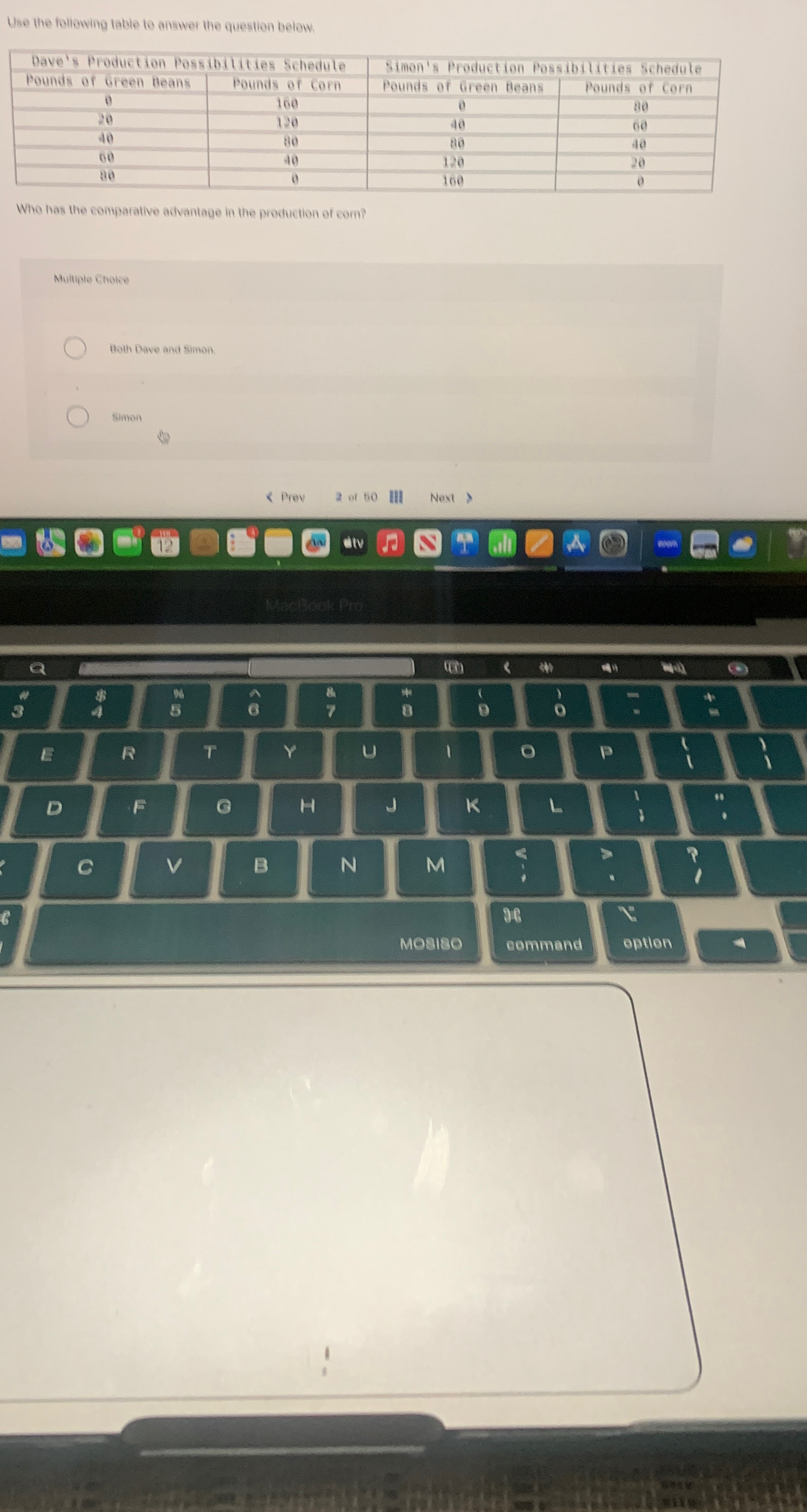  Use the following lable to answer the question below \table[[Dave's Production